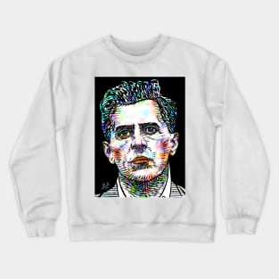 LUDWIG WITTGENSTEIN watercolor and ink portrait Crewneck Sweatshirt